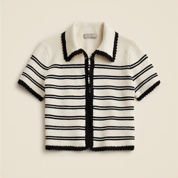 J. Crew Sweaters - J. Crew Black and White Striped Button Down Shirt